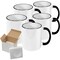 Case of 12 Pcs 11oz Sublimation Blank All White and Black with Black Handle-Case Mugs With Gift Mug Box. Mugs - Cardboard Box with Foam Supports